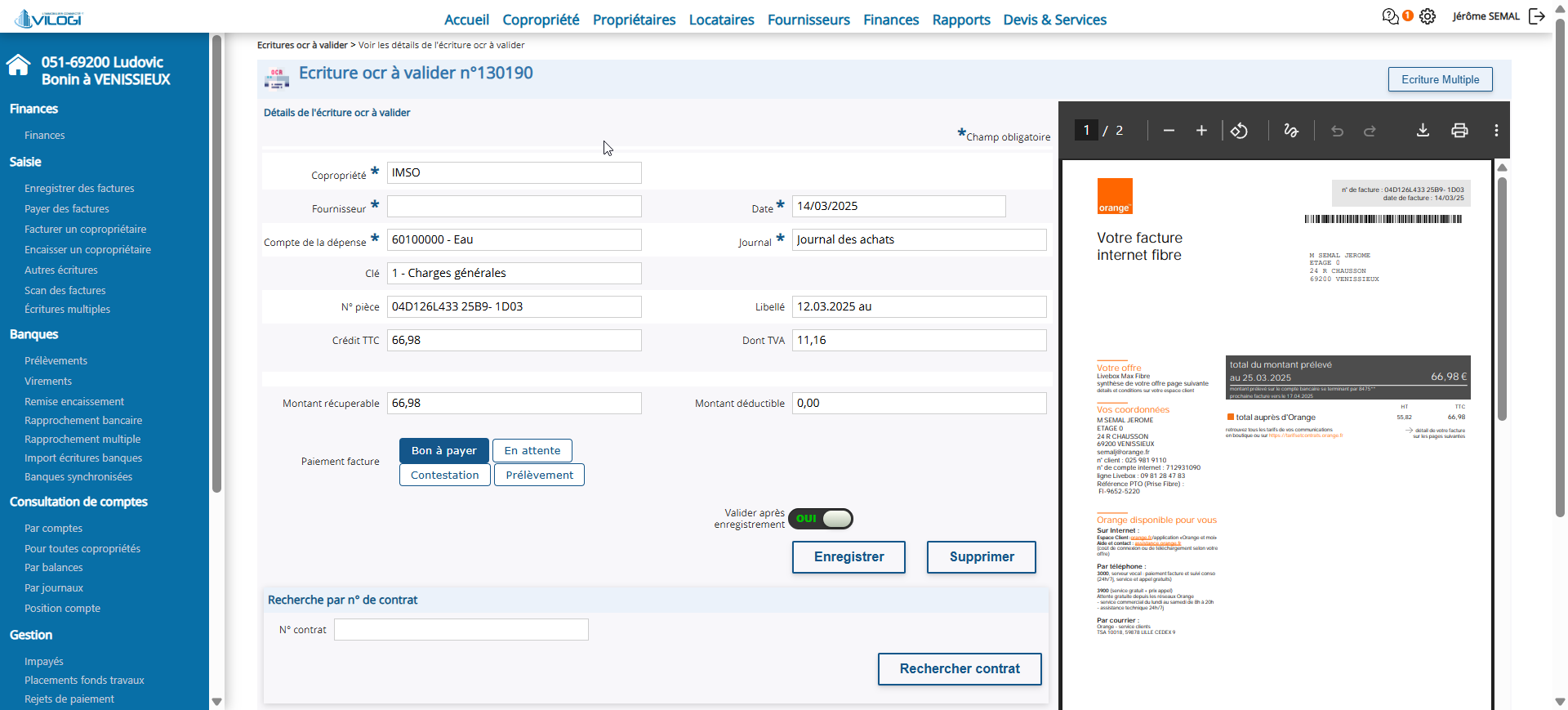 Editer la facture Tutoriel logiciel immobilier pour syndics et administrateurs de biens
